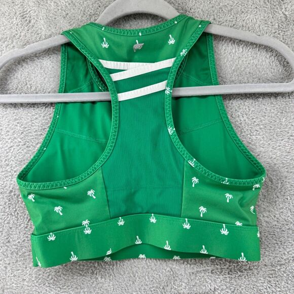 Fabletics Top Shorts Womens XS Green Palm Tree Workout Set Padded Bra Motion365 - Picture 5 of 14
